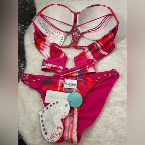 NWT beach bunny bikini Birds of Paradise, XL top and XL or L bottoms - Picture 6 of 16